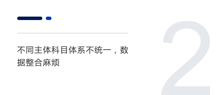 不同主體科目體系不統一，數據整合麻煩