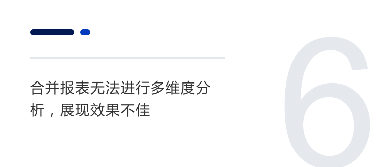 合并報表無法進行多維度分析，展現效果不佳
